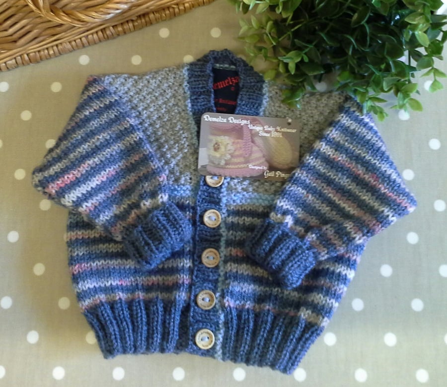 Baby Boys Hand Knitted Cardigan  3-9 months size