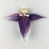 Merino wool fairy or angel in purple shades