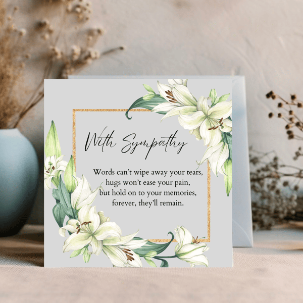 Personalised Sympathy Condolences and Loss Card