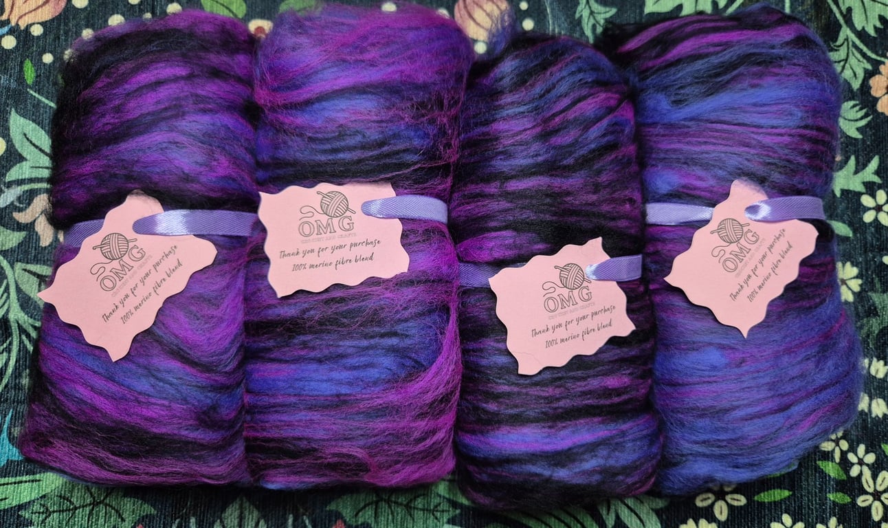 100g Hand Carded Merino Fibre Batts