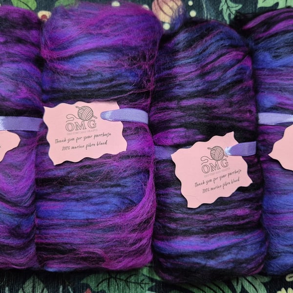100g Hand Carded Merino Fibre Batts
