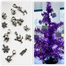 5 Clip on Charms, Mini Christmas Tree Gifts