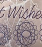Best Wishes Spiral Pattern  5x7  White Card Handmade Embroidered - Image 2