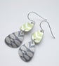 Pebble shaped mid century style lime green drop earrings - Image 4