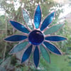 Stained Glass Daisy Suncatcher - Blue  