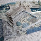 Saphire Blue Slow Stitching kit - upcycled and zero waste textiles 