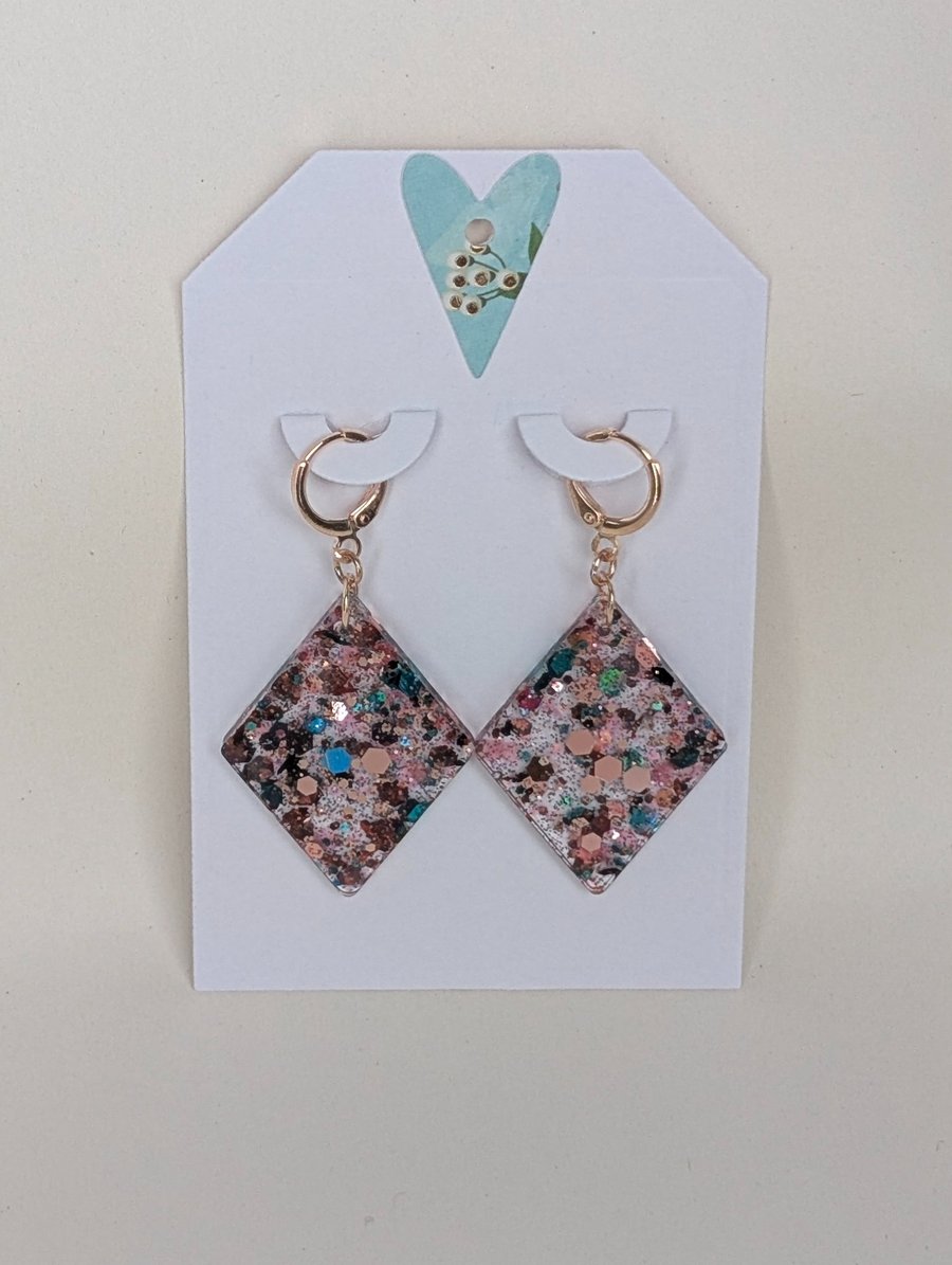 Diamond Shaped Resin Earrings