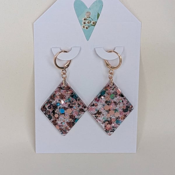 Diamond Shaped Resin Earrings
