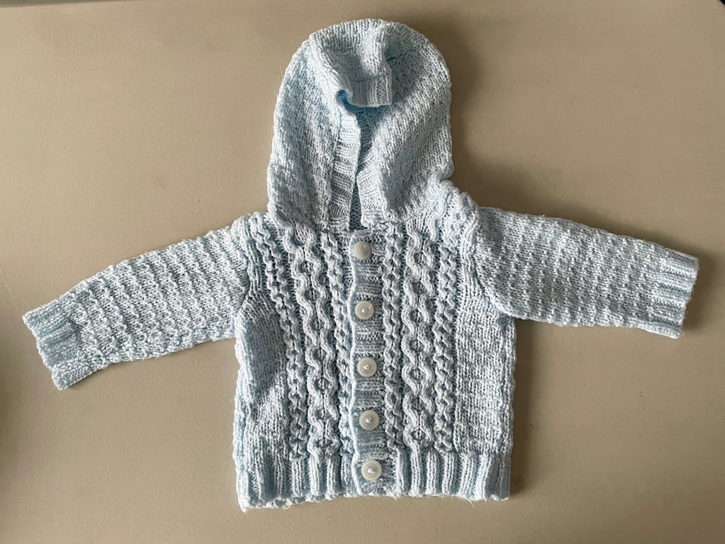 Light Blue Hooded Cardigan