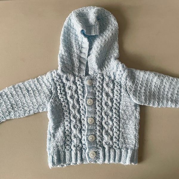 Light Blue Hooded Cardigan