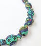 Lime, Turquoise, Navy & Pink Liberty Print Fabric Necklace - Byrne Print - Image 2