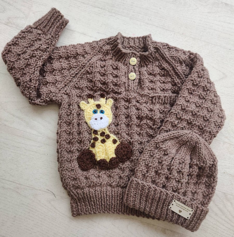 Child Toddler Baby Hand Knitted Chunky Cable Knit Jumper Sweater Pullover