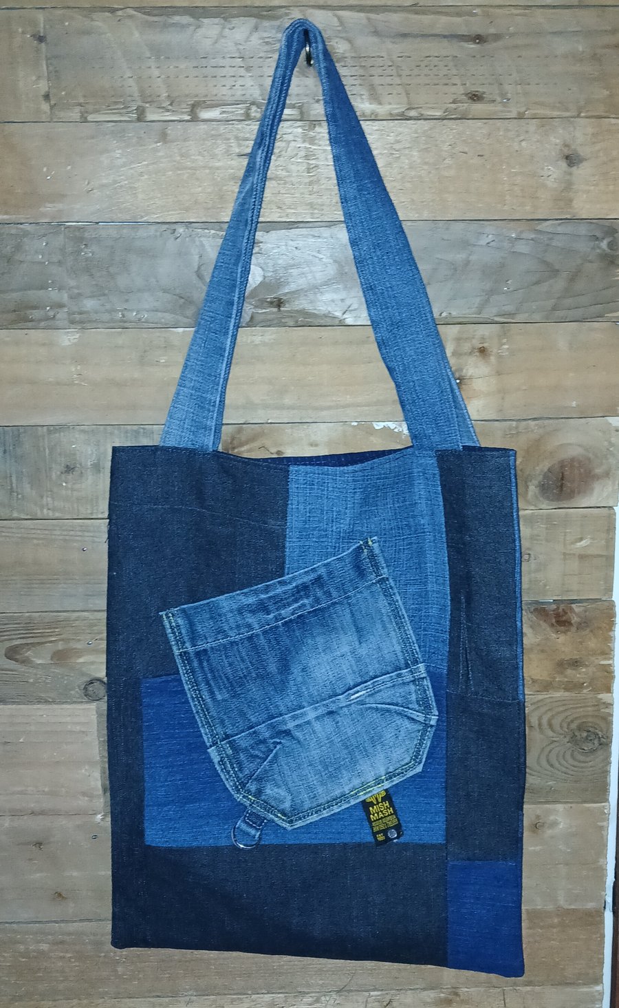 The Mish Mash Marvel: Your Upcycled Denim Tote of Awesomeness!