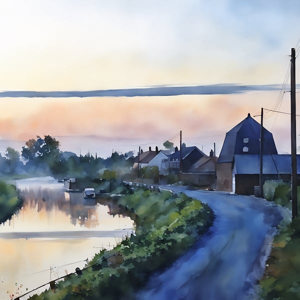 Print of Original Water Colour A4 Nordelph Well Creek