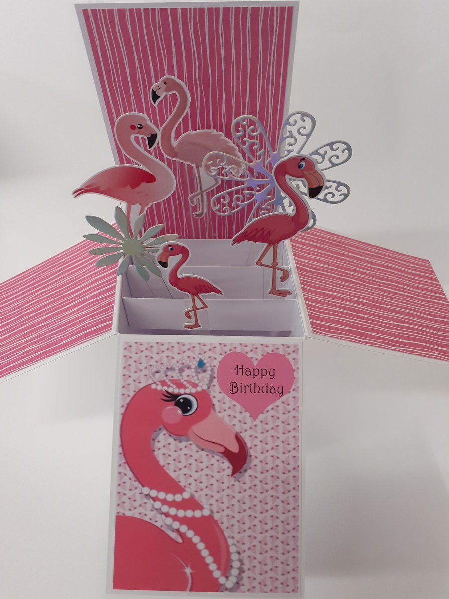 Ladies Birthday Card with Flamingos