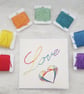 Love Rainbow Heart Card, Hand Stitched Keepsake Card  - Image 1