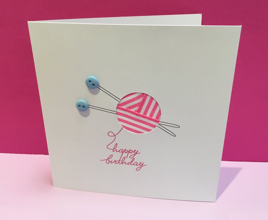 Birthday Knitting - Birthday Card for a Knitter
