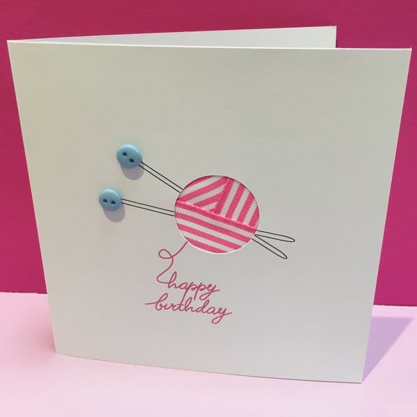 Birthday Knitting - Birthday Card for a Knitter