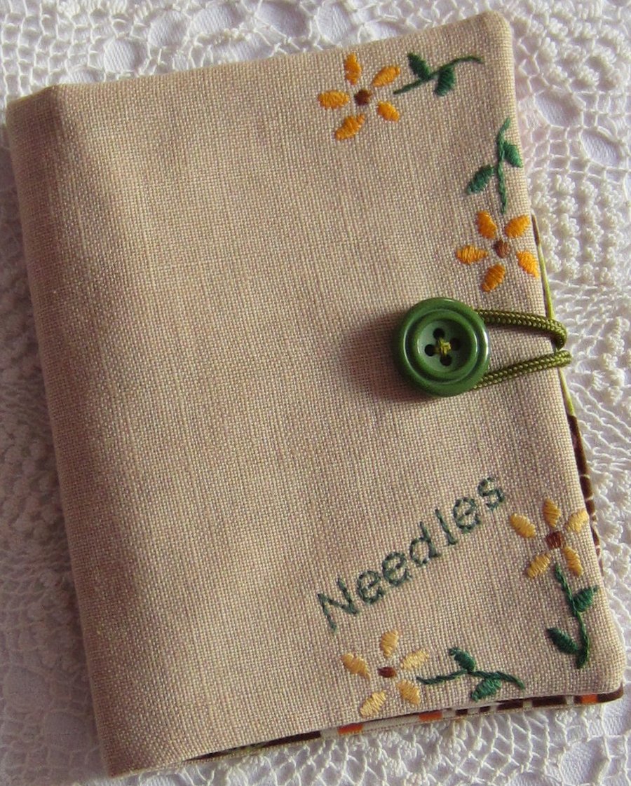Vintage Embroidered Needle Case Folksy