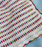 Colourful Crochet Baby Blanket, White Pram Blanket, Handmade Newborn Gift - Image 8