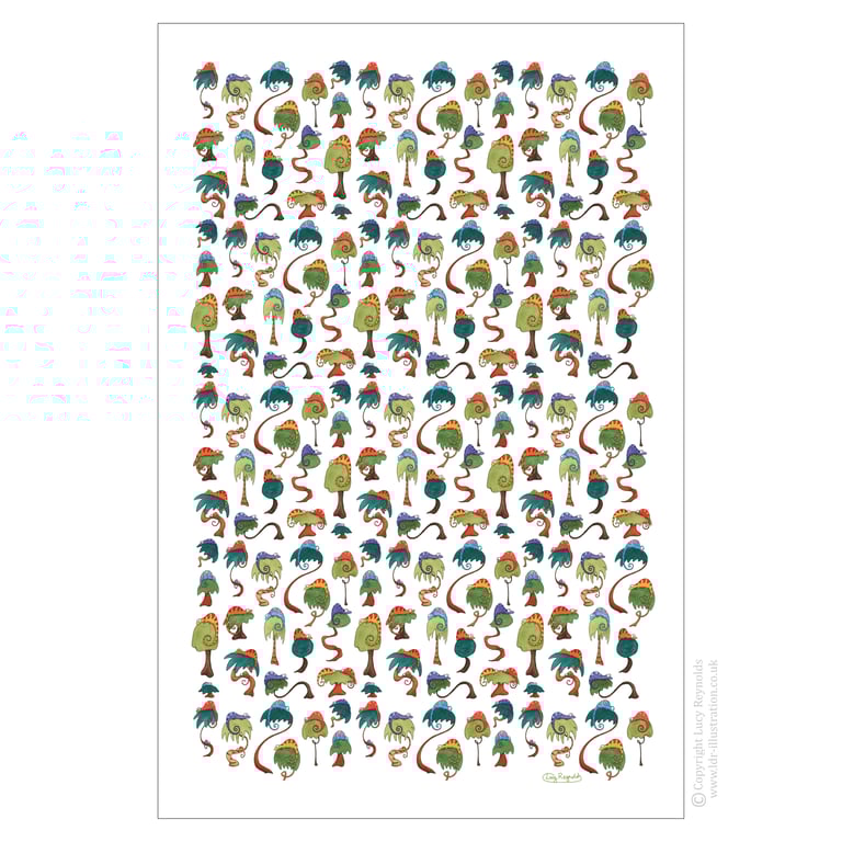 Colourful Chameleons Tea Towel
