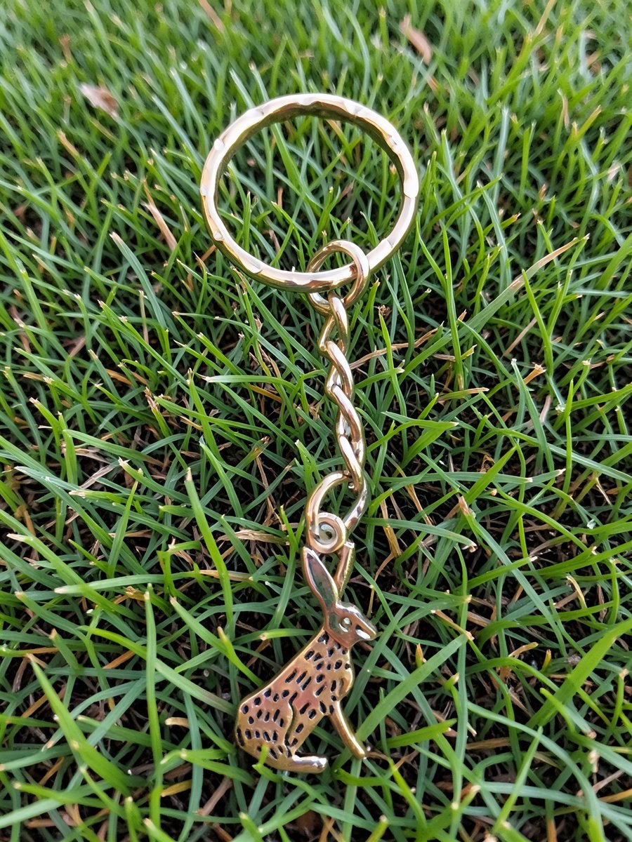Hare Rabbit Keyring Silver Plated Charm 
