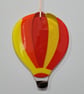 Orange and yellow fused glass hot air balloon hanging decoration - Image 3