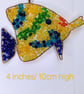 Angel Fish Copper wire and glass beaded hanging decoration