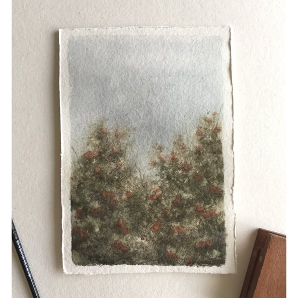 Pink hydrangea original watercolour painting 