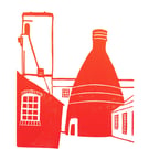 Middleport Pottery original linocut