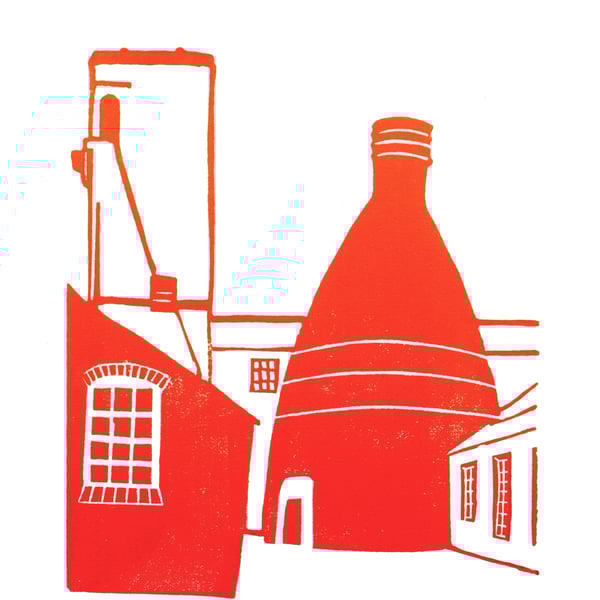 Middleport Pottery original linocut