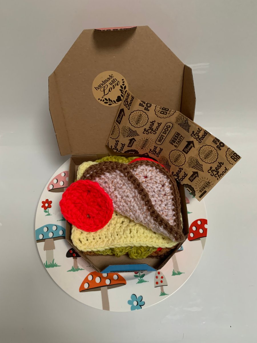 Crocheted Ham & Cheese Sandwich