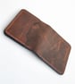 Mahogany Chestnut Full Grain Leather Mini Wallet Compact Bifold Handmade UK - Image 6