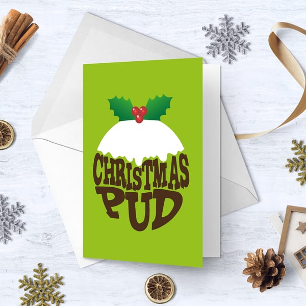 Christmas Pudding Christmas Card 