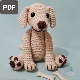 Lenny the Labrador Crochet Pattern, Labrador Amigurumi Pattern, Dog