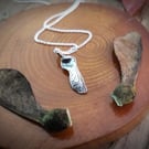 Real Tiny Sycamore Seed - Silver Charm Necklace handmade