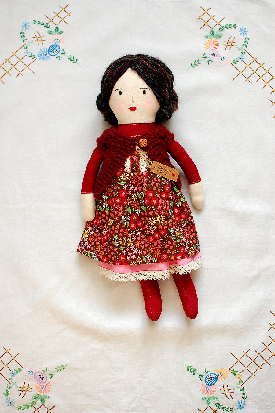 Handmade heirloom doll, Cloth doll, Rag doll, Soft doll ,Nursery Decor, Birthday