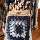 Beach Blue Crochet Cross Body Bag with Adjustable Strap