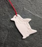 Scandi Penguin, hygge hanging decoration, white, The Porcelain Menagerie - Image 2