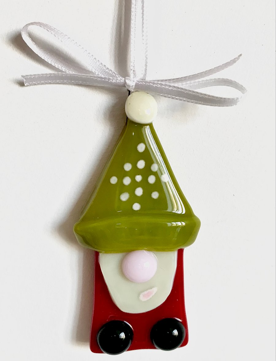 Christmas Gnome Hanging Decoration Pink Nose
