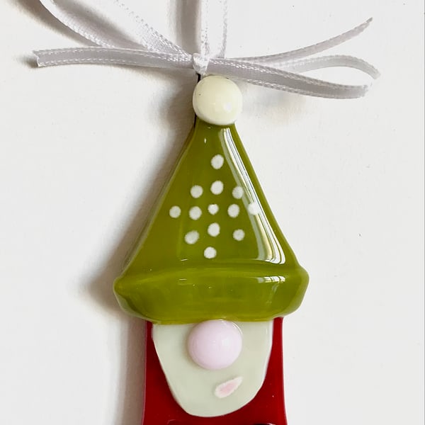 Christmas Gnome Hanging Decoration Pink Nose