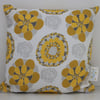 SALE- Retro grey floral cushion