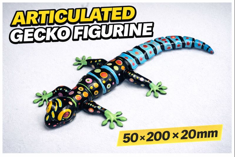 Articulated Gecko Figurine - 50 - 200 - 20mm