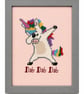 Handmade Framed Cross Stitch – Dabbing Unicorn - Image 3