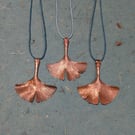 Copper Ginkgo Leaf Pendant