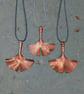 Copper Ginkgo Leaf Pendant