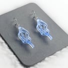 Zephyr Spirit Drop Earrings - Abstract Breeze-Themed Jewellery, Graceful Blue
