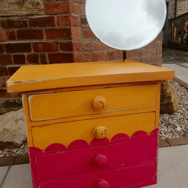 Little boho colour clash vintage children's dressing table