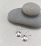 Hammered Silver Dome Drop Earrings - Image 2