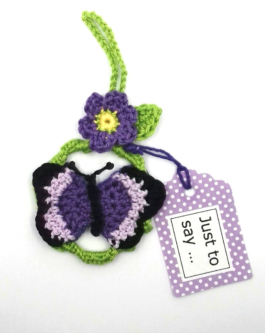 Crochet Butterfly Hanger 